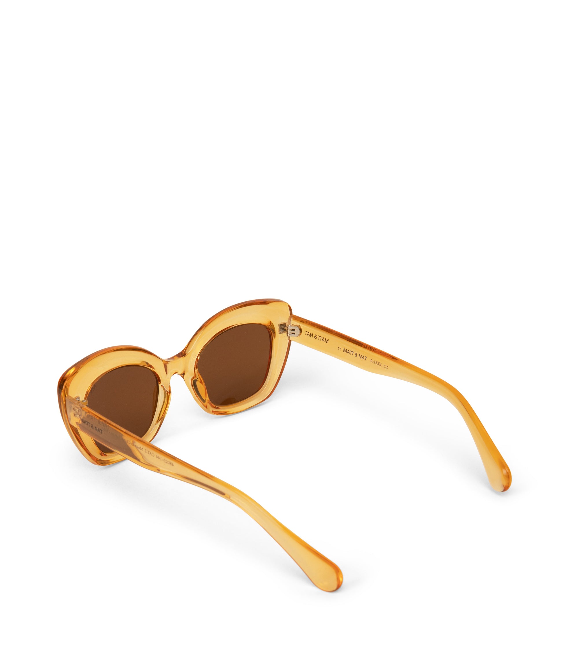 RAKEL-2 Recycled Cat-Eye Sunglasses | Color: Yellow, Brown - variant::mustard