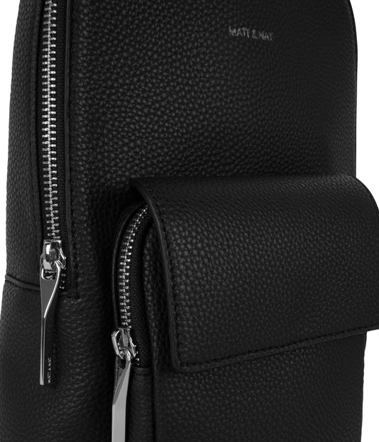 ALLAR Vegan Sling Bag - Grain | Color: Black - variant::black