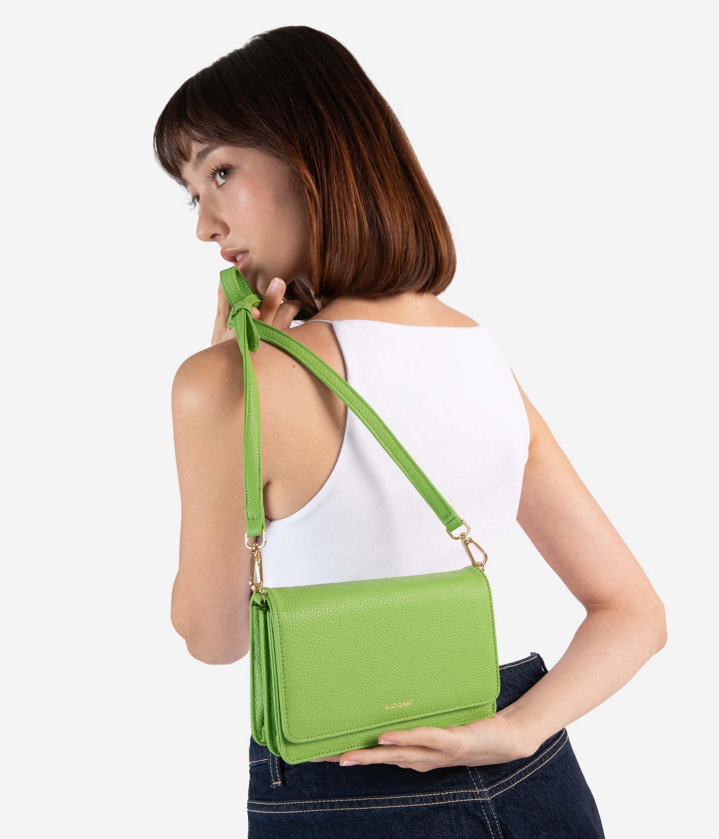 BEE Vegan Crossbody Bag - Grain | Color: Green - variant::peppermint