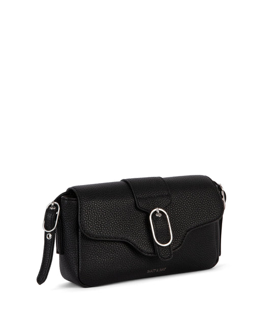 ISABELLE SM Vegan Crossbody Bag – Grain | Color: Black - variant::black