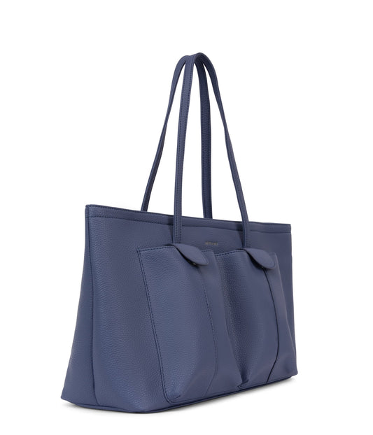 JOS Vegan Tote Bag - Grain | Color: Blue - variant::blueberry