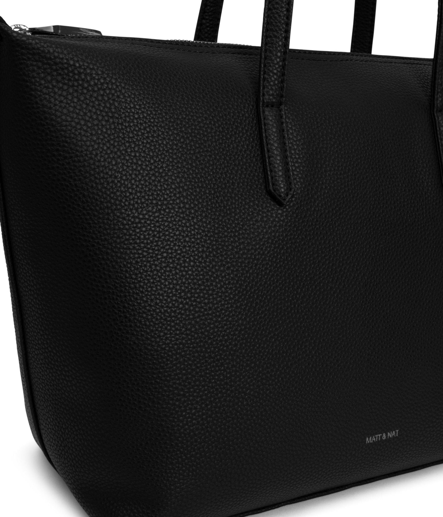 ABBI Vegan Tote Bag - Grain | Color: Black - variant::black