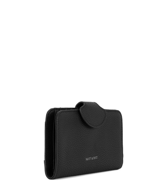 FLOATSM Small Vegan Wallet - Grain | Color: Black - variant::black