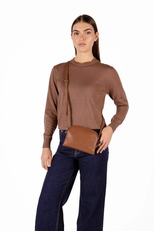 KRISTY Slim  Vegan Crossbody Bag - Forum | Color: Sable - variant::sable