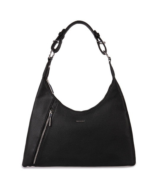 MORGAN Vegan Hobo Bag - Grain | Color: Black - variant::black