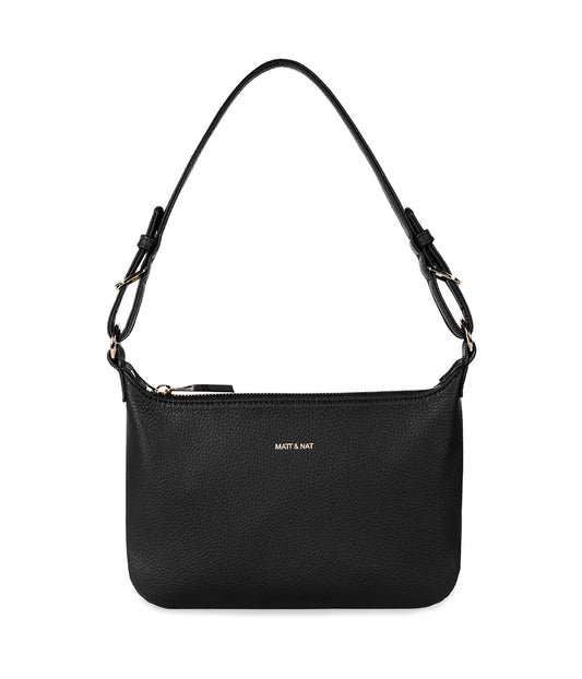 Jina Vegan Shoulder Bag – Grain | Color: Black - variant::black