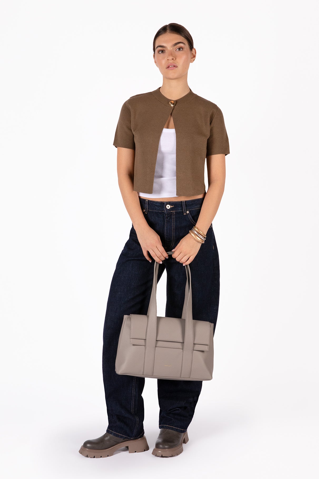 MOLLY Vegan Tote Bag – Grain | Color: Black - variant::black