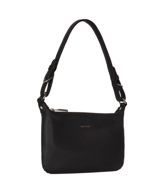 Jina Vegan Shoulder Bag – Grain | Color: Black - variant::black