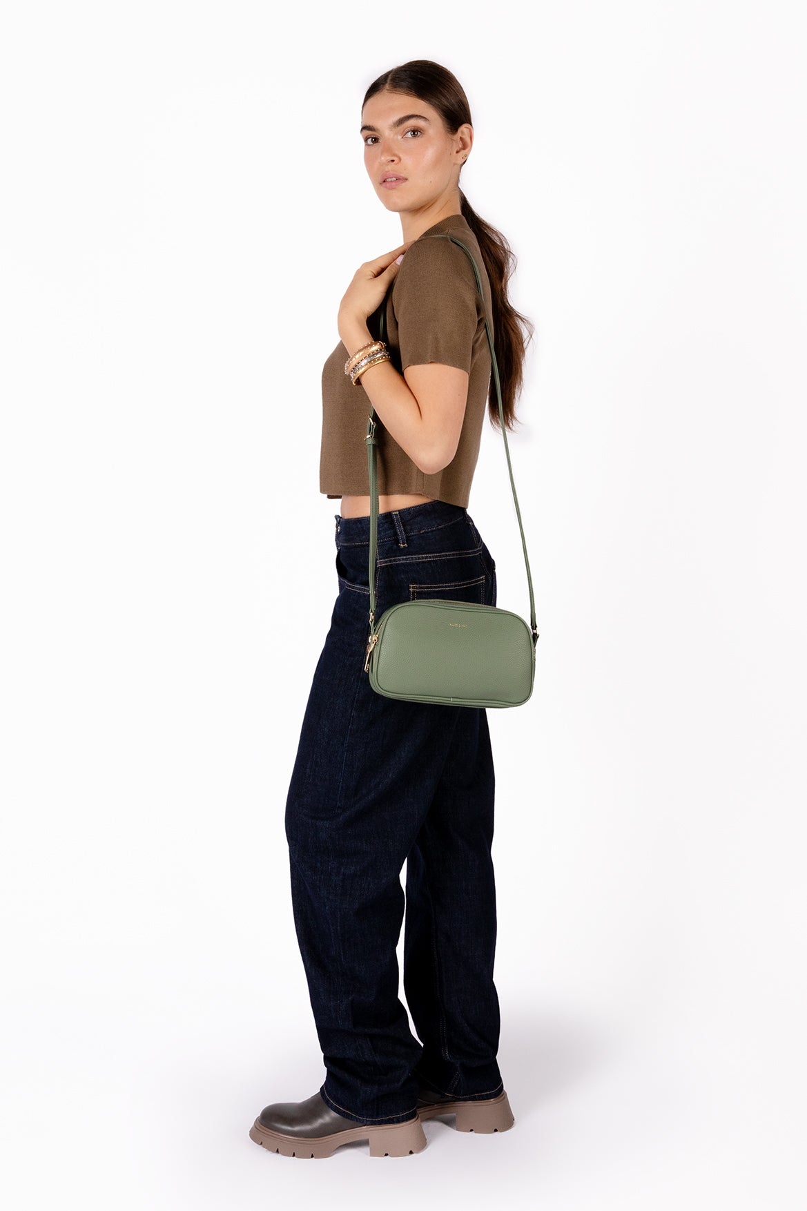 PAIR Vegan Crossbody Bag - Grain | Color: Black - variant::black
