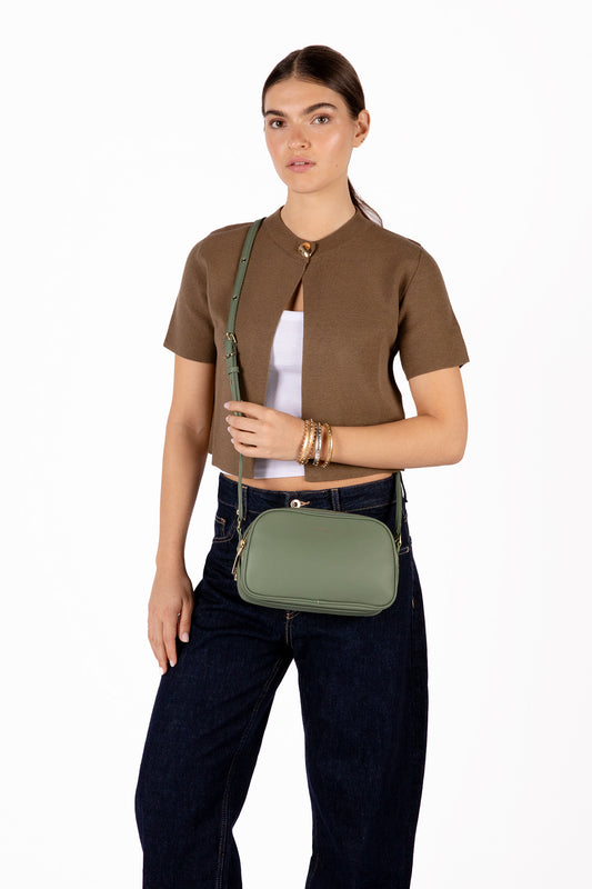 PAIR Vegan Crossbody Bag - Grain | Color: Black - variant::black
