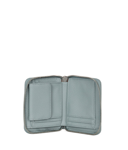RUE Small Vegan Zip Wallet - Grain | Color: Aquamarine - variant::aquamarine