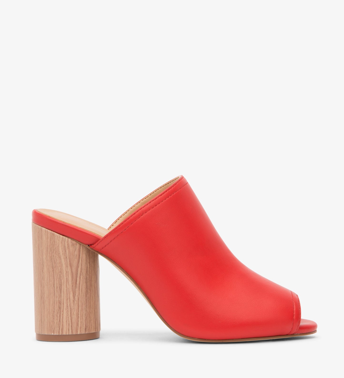 LEONE Vegan High Heel Mules | Color: Red - variant::ruby