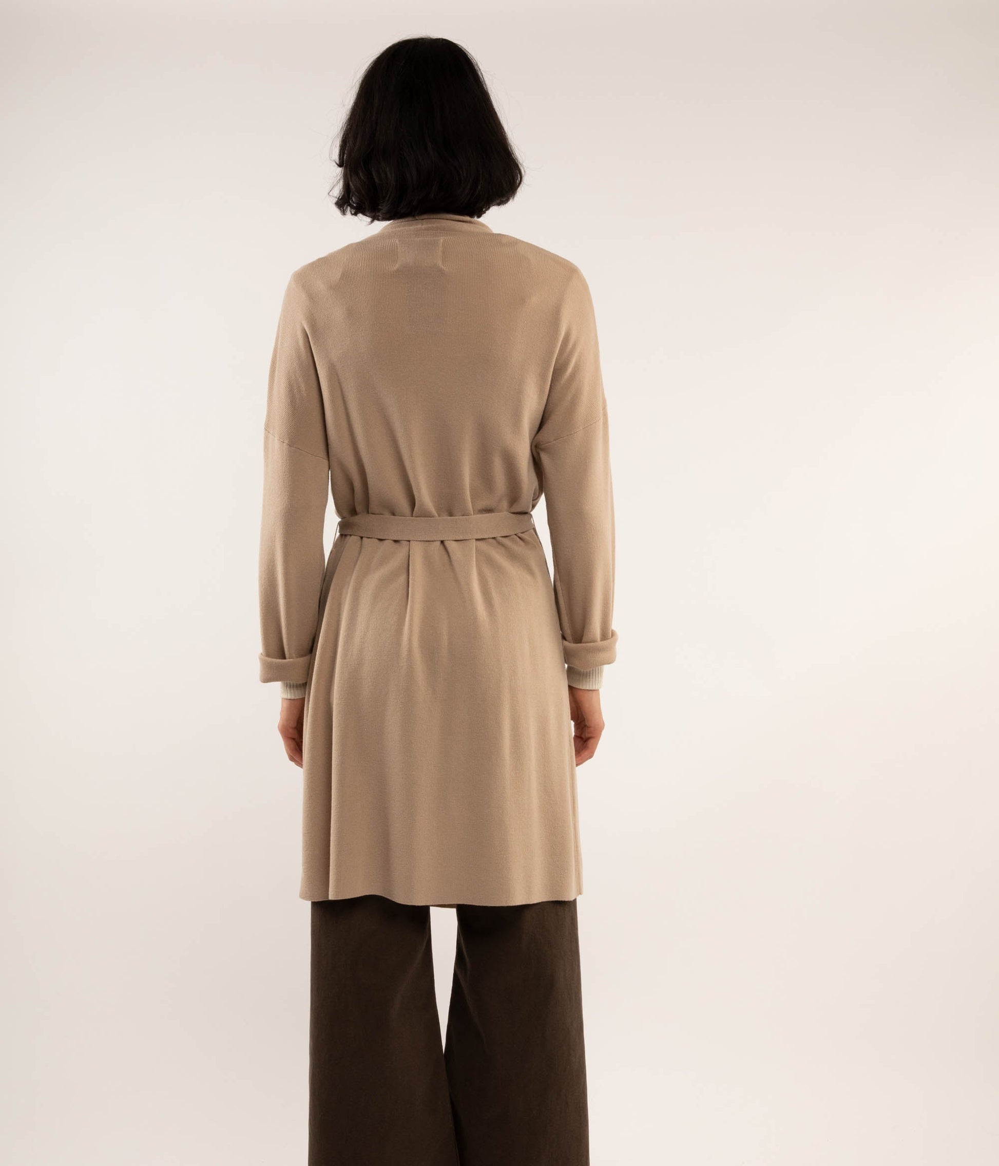 CAROL Long Sleeve Cardigan | Color: Tan - variant::tan